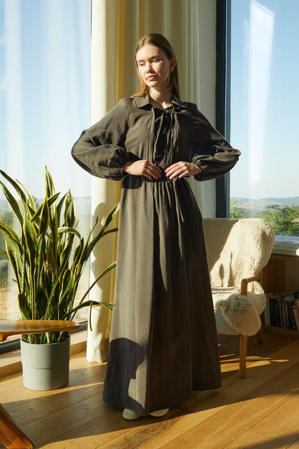 Fulya Dress Khaki - 1