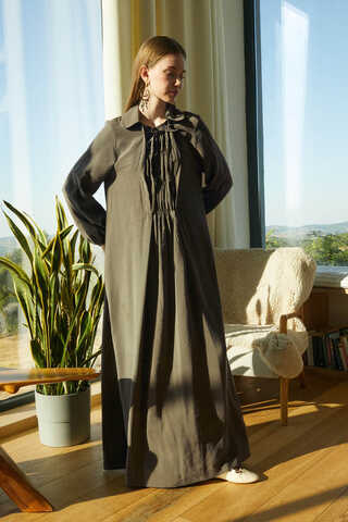 Fulya Dress Khaki - 8