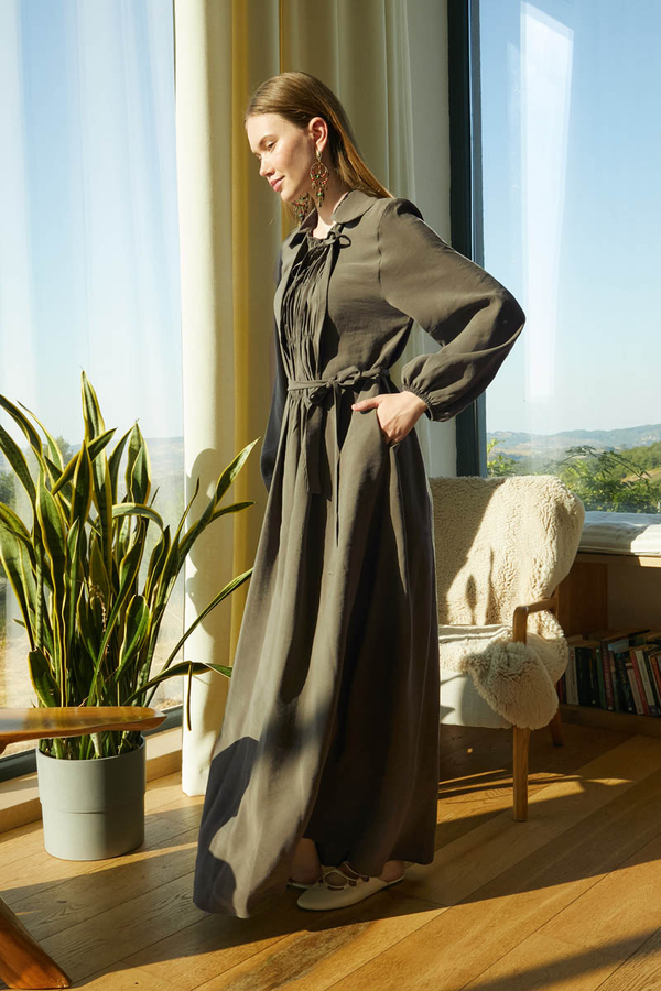 Fulya Dress Khaki - 5