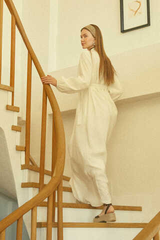 Fulya Dress White - 6