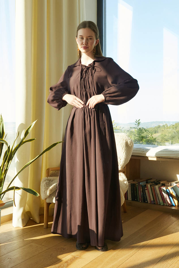 Fulya Elbise Kahverengi - 3