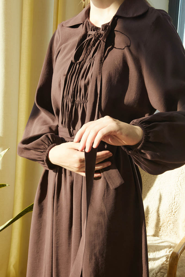 Fulya Elbise Kahverengi - 6