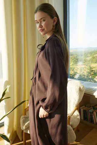 Fulya Elbise Kahverengi - 9