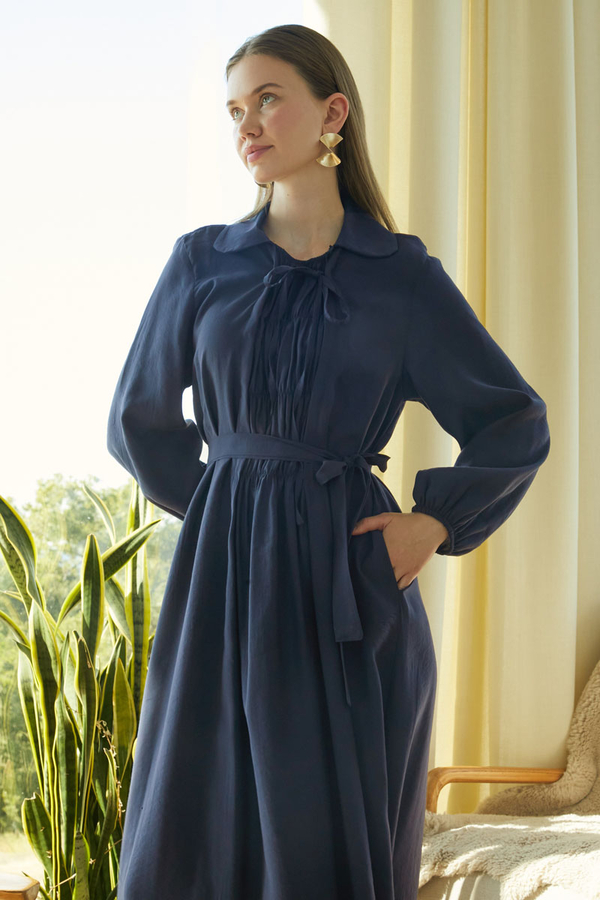 Fulya Elbise Lacivert - 5