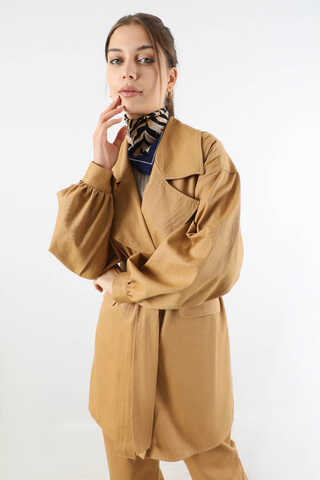 Gabardin Ceket Takım Camel - 2