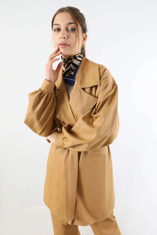 Gabardin Ceket Takım Camel - 2