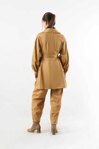 Gabardin Ceket Takım Camel - 6
