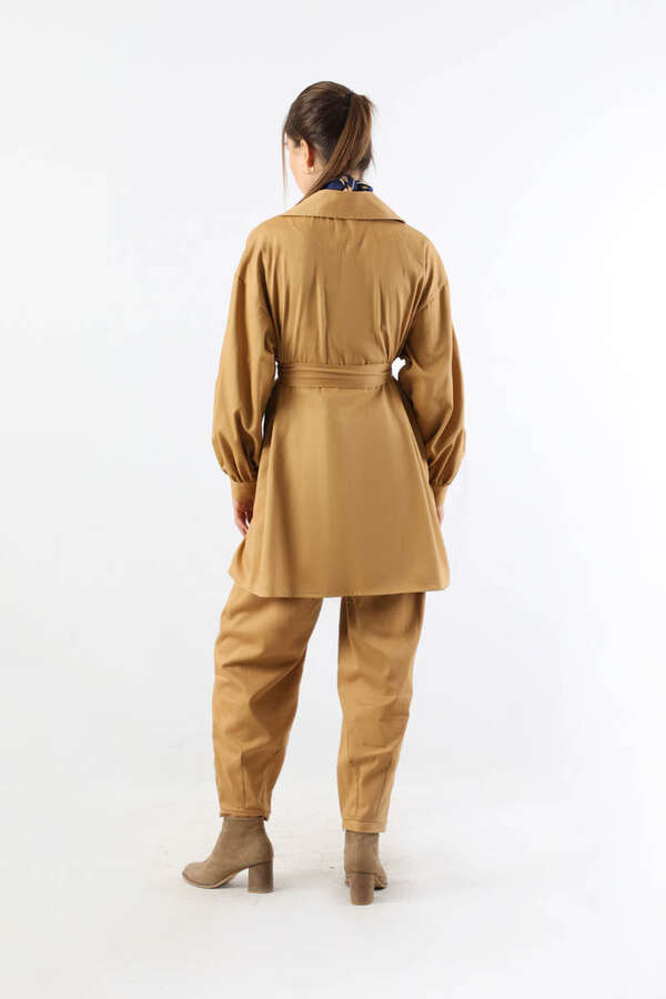 Gabardin Ceket Takım Camel - 6