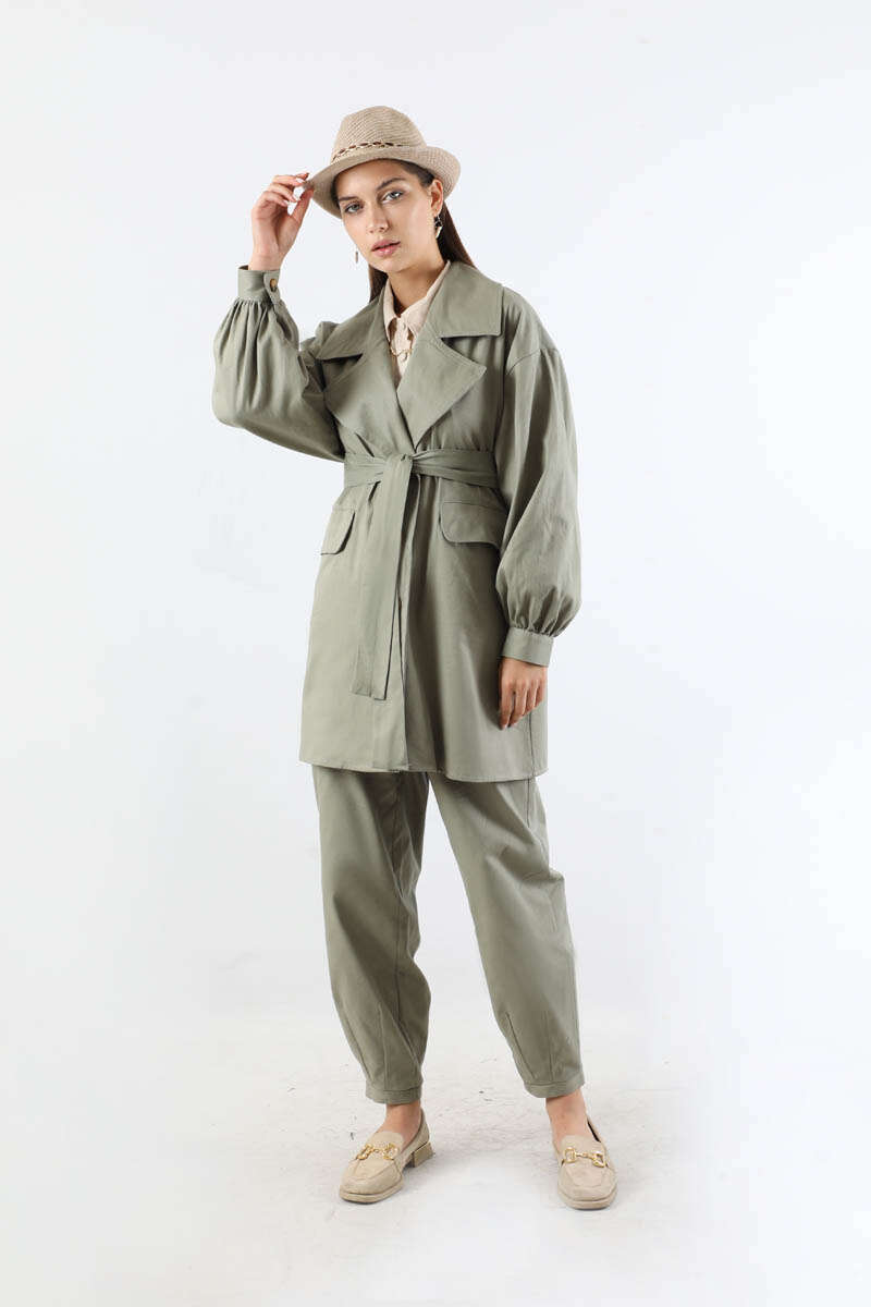 Gabardin Ceket Takım Mint