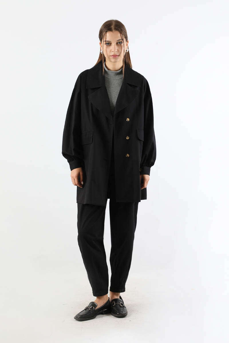 Gabardin Ceket Takım Siyah