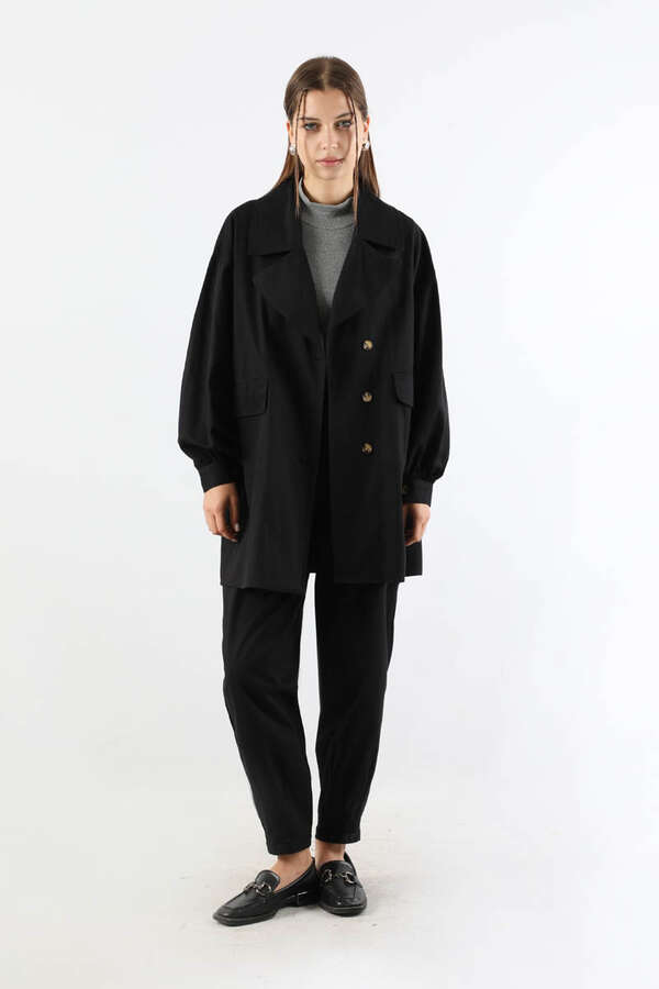 Gabardin Ceket Takım Siyah 