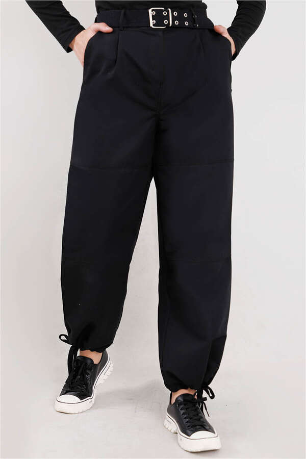Gabardin Kargo Pantolon Siyah - 1