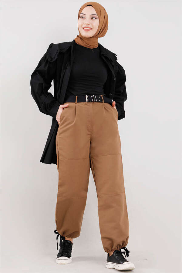 Gabardin Kargo Pantolon Taba - 2