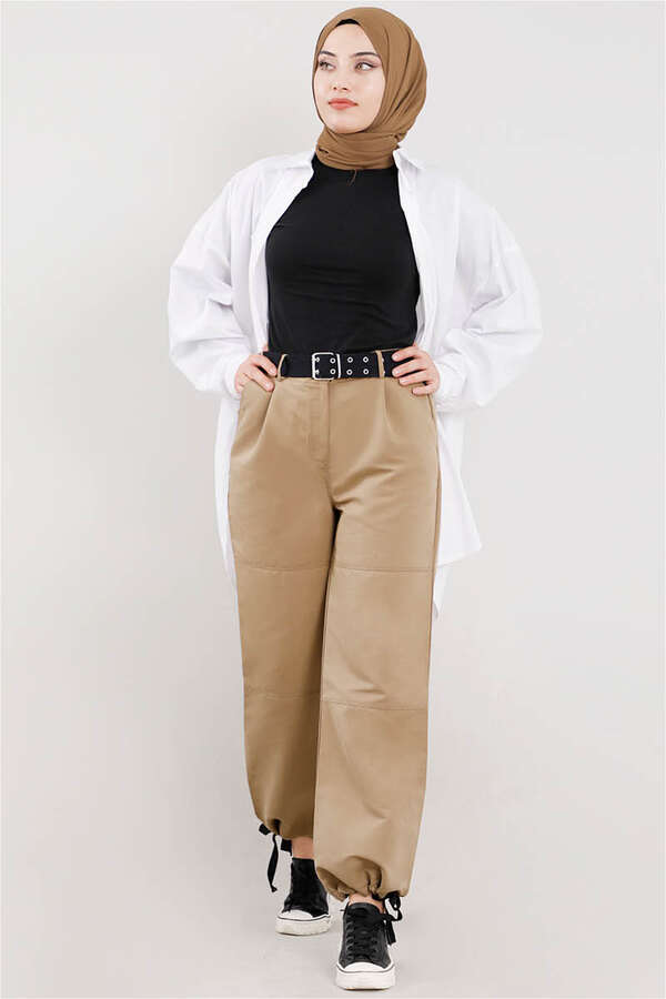 Gabardin Kargo Pantolon Taş - 2