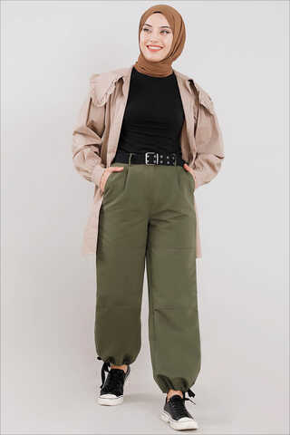 Gabardine Cargo Pants Khaki - 2