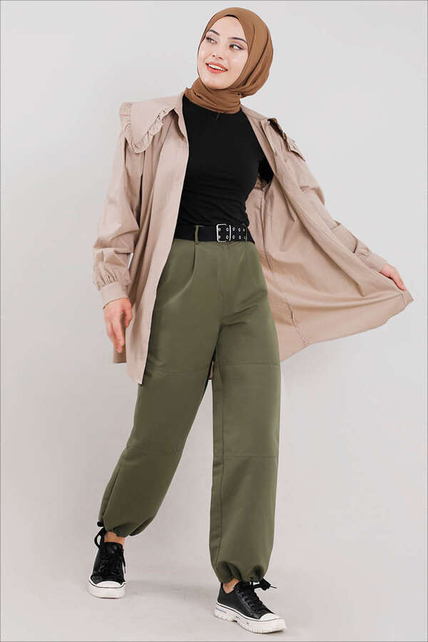 Gabardine Cargo Pants Khaki - 3