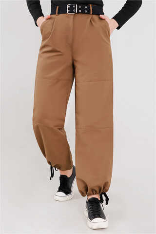 Gabardine Cargo Pants Tan - 1