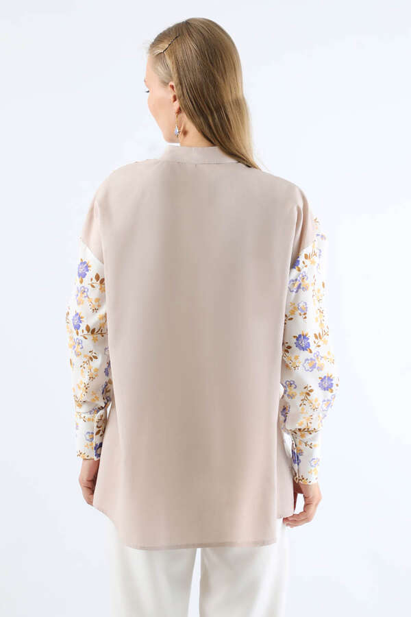 Garnili Desenli Gömlek Lila - 6