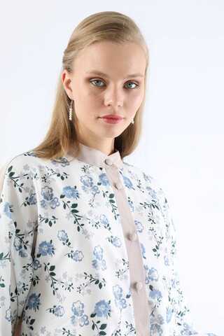 Garnili Desenli Gömlek Mavi - 2