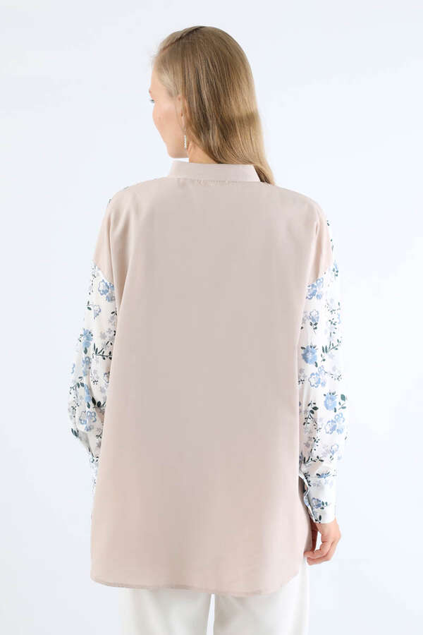 Garnili Desenli Gömlek Mavi - 4