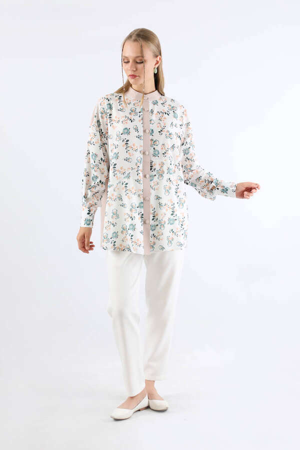 Garnili Desenli Gömlek Mint - 2