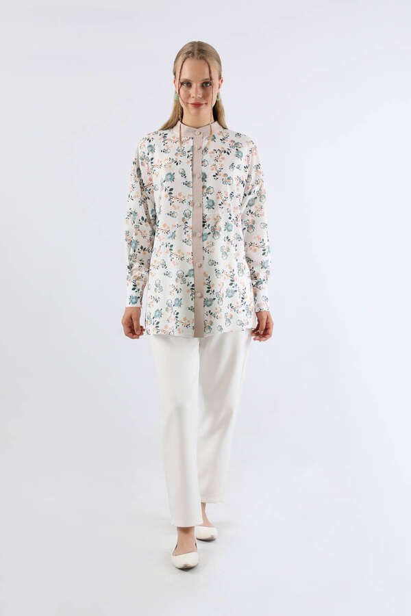 Garnili Desenli Gömlek Mint - 3