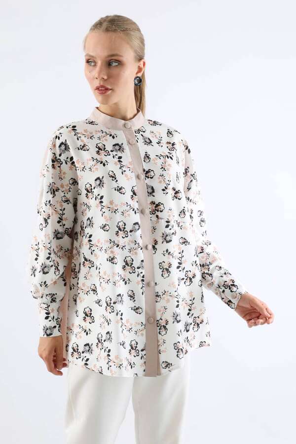 Garnili Desenli Gömlek Siyah - 1