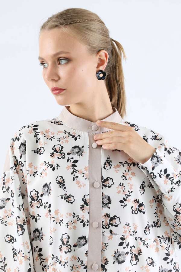 Garnili Desenli Gömlek Siyah - 2