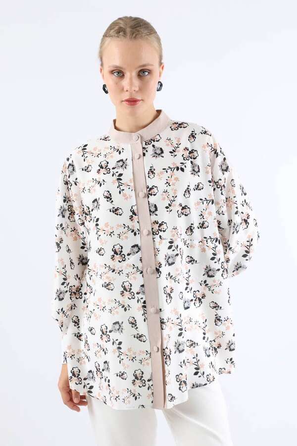 Garnili Desenli Gömlek Siyah - 5