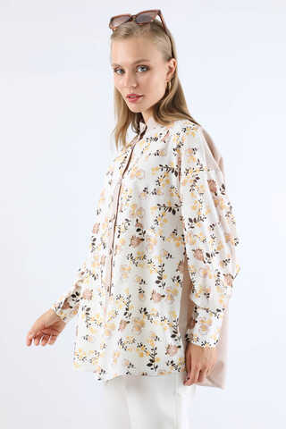 Garnili Desenli Gömlek Vizon - 3