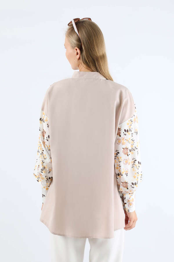 Garnili Desenli Gömlek Vizon - 5