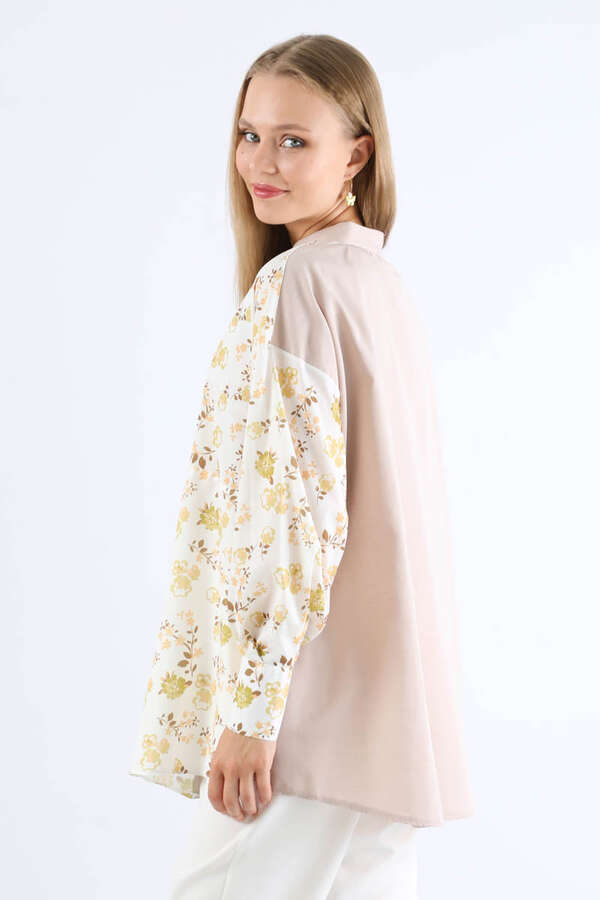 Garnili Desenli Gömlek Yağ Yeşili - 3