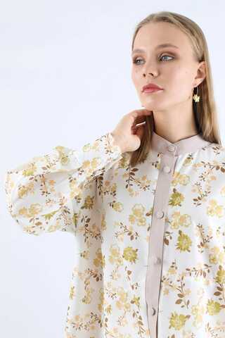 Garnili Desenli Gömlek Yağ Yeşili - 2