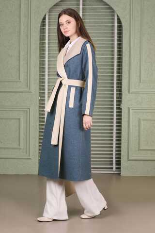 Garnili Kaşe Kaban İndigo - 4