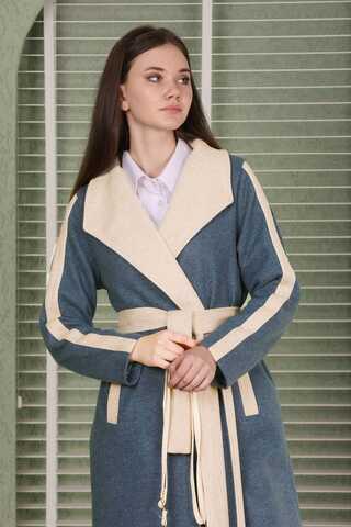 Garnili Kaşe Kaban İndigo - 5