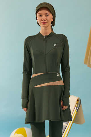 Garnili Mayo Eteği Haki - 3