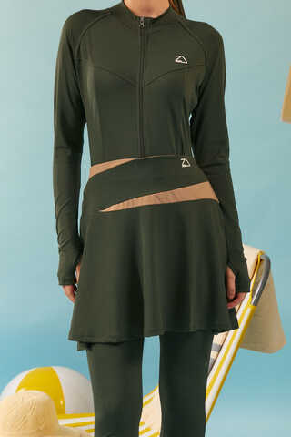 Garnili Mayo Eteği Haki - 4