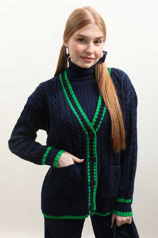 Garnili Örgü Hırka Lacivert - 2