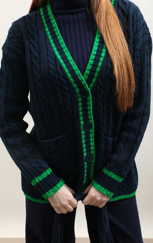 Garnili Örgü Hırka Lacivert - 3