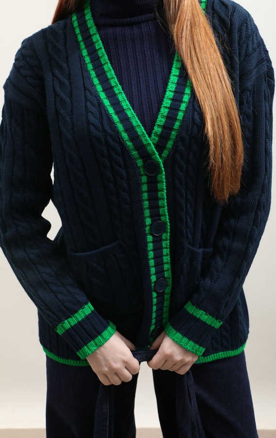 Garnili Örgü Hırka Lacivert - 3