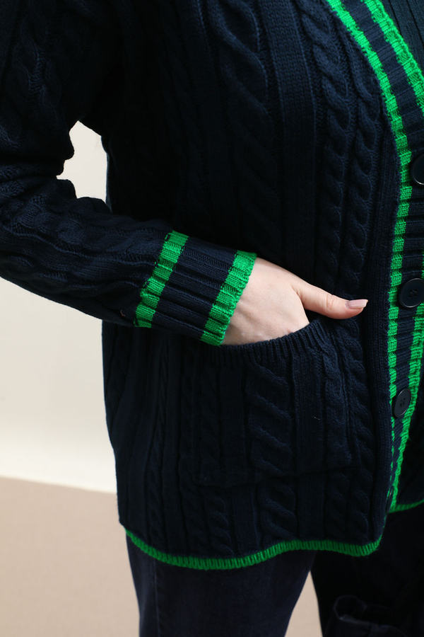 Garnili Örgü Hırka Lacivert - 4