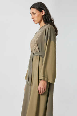 Garnili Sweat Elbise Haki - 3