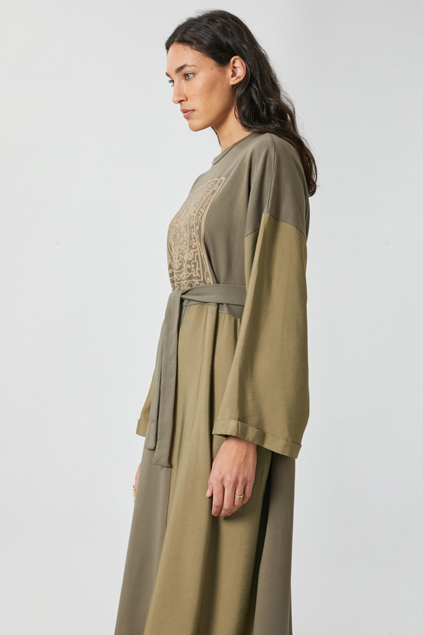 Garnili Sweat Elbise Haki - 3