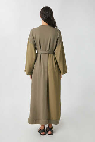 Garnili Sweat Elbise Haki - 9