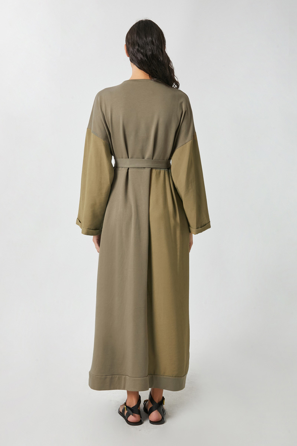 Garnili Sweat Elbise Haki - 9