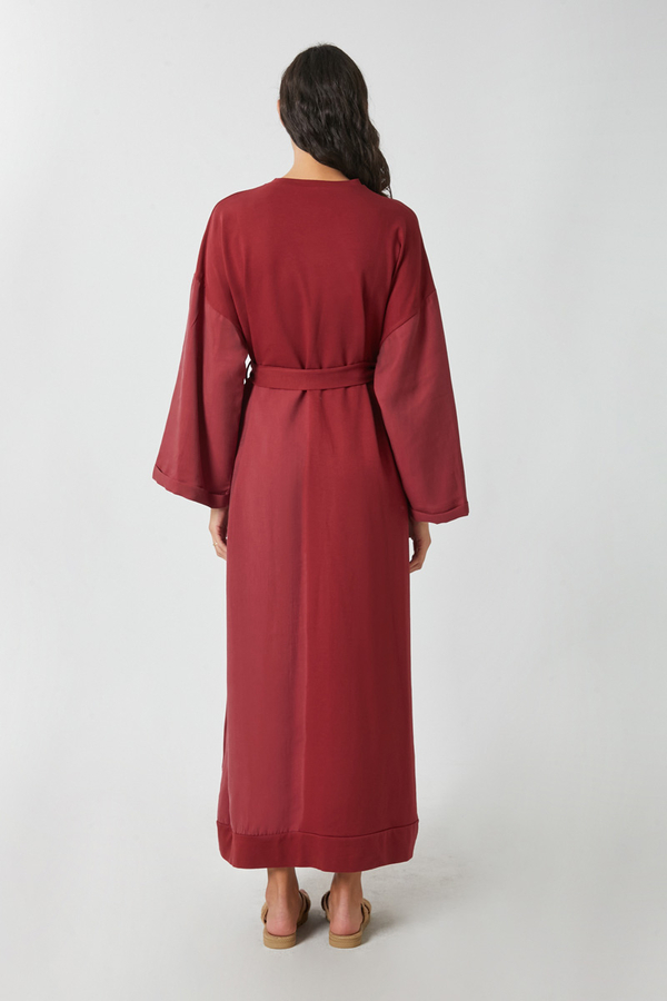 Garnili Sweat Elbise Kırmızı - 9