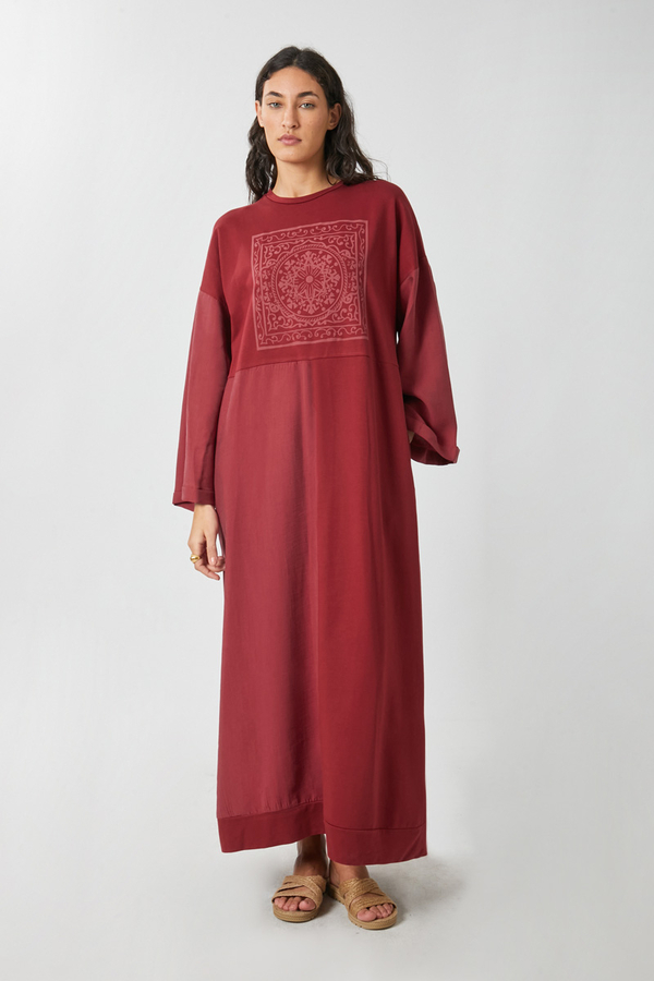 Garnili Sweat Elbise Kırmızı - 10