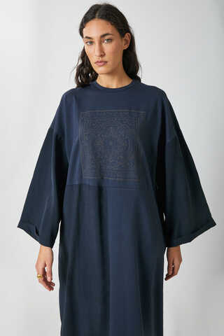 Garnili Sweat Elbise Lacivert - 1