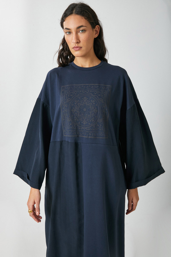 Garnili Sweat Elbise Lacivert - 1