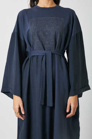 Garnili Sweat Elbise Lacivert - 5